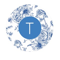 Blue Floral - Mini Round Pill Box