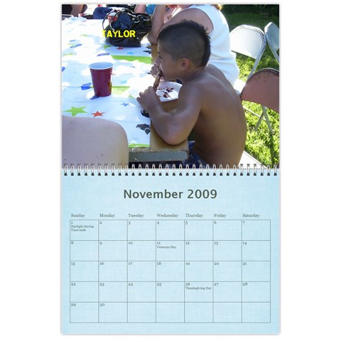 Calendar Of Vacation By Tammy Hughes Nov 2009