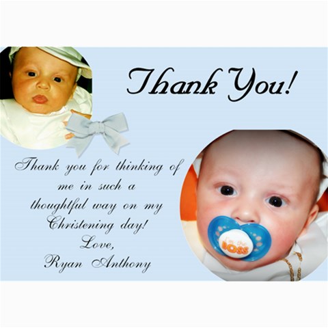 Ryan 1 By Jessica 7 x5  Photo Card - 2