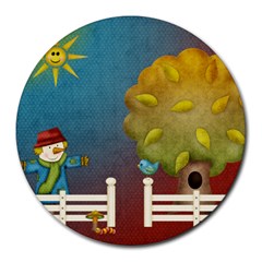 Autumn Garden Mousepad - Round Mousepad