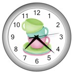 Tea Party Clock - Wall Clock (Silver)