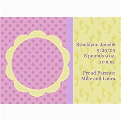 Baby Girl 5x7 Announcements - 5  x 7  Photo Cards