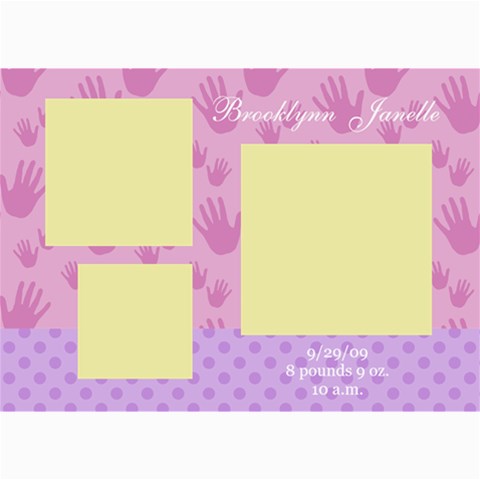 Baby Girl 5x7 Announcements By Klh 7 x5  Photo Card - 2
