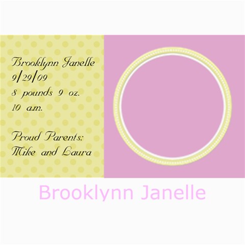 Baby Girl 5x7 Announcements By Klh 7 x5  Photo Card - 3