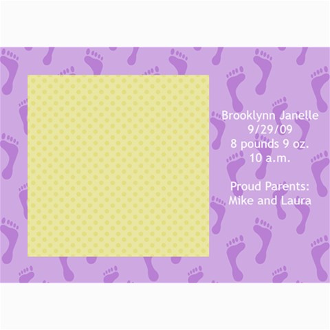 Baby Girl 5x7 Announcements By Klh 7 x5  Photo Card - 4