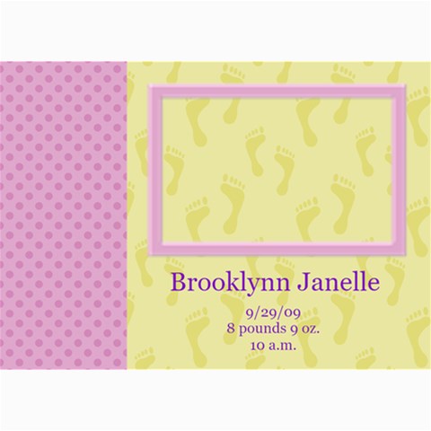 Baby Girl 5x7 Announcements By Klh 7 x5  Photo Card - 5