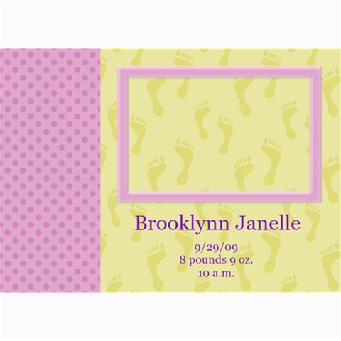 Baby Girl 5x7 Announcements By Klh 7 x5  Photo Card - 5