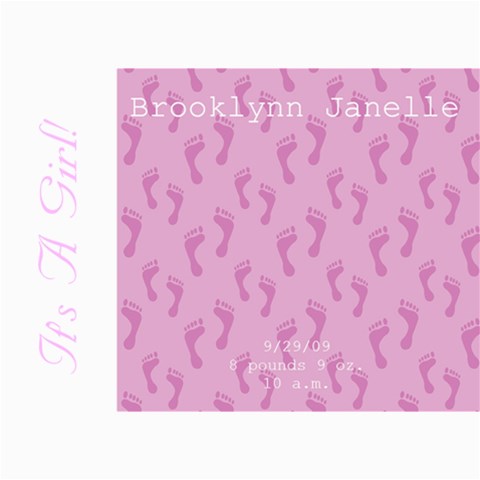 Baby Girl 5x7 Announcements By Klh 7 x5  Photo Card - 6
