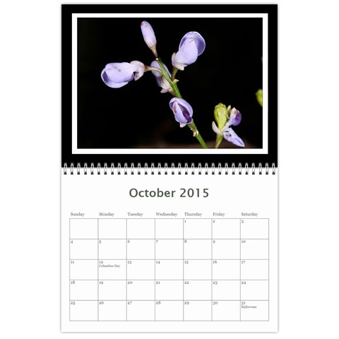 2015 Basic Black & White Calendar By Mim Oct 2015