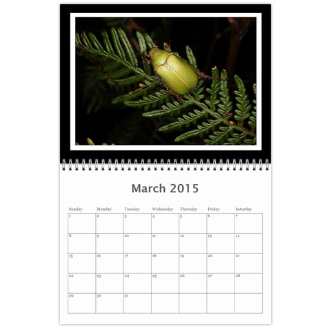 2015 Basic Black & White Calendar By Mim Mar 2015