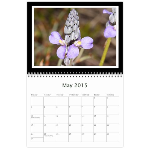 2015 Basic Black & White Calendar By Mim May 2015
