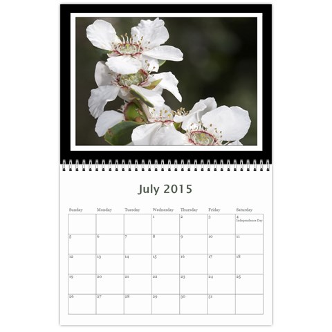 2015 Basic Black & White Calendar By Mim Jul 2015