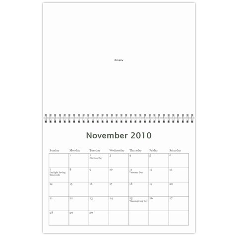2010 Calendar Nov 2010