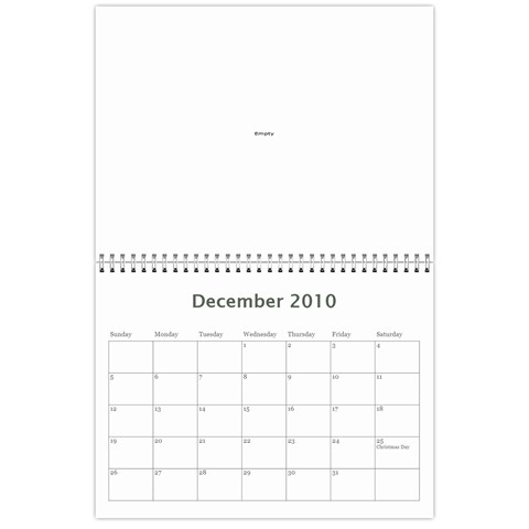 2010 Calendar Dec 2010