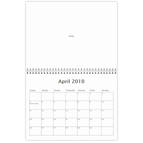 2010 Calendar Apr 2010