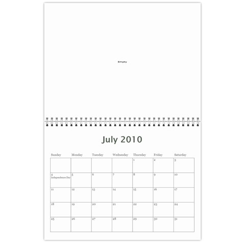 2010 Calendar Jul 2010