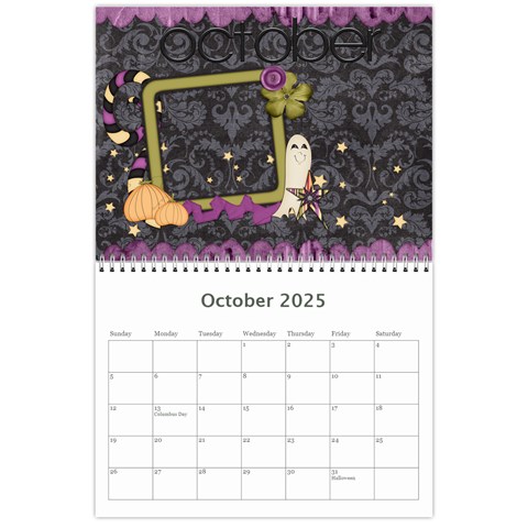 Calendar 2025 By Sheena Oct 2025