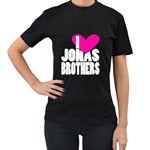 My Jonas Brothers  T-shirt  TWO SIDES - Women s T-Shirt (Black) (Two Sided)