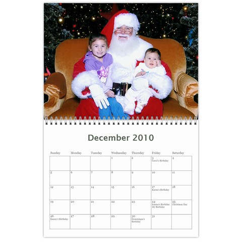 Aunt Josie s Calendar By Cheryl Dec 2010