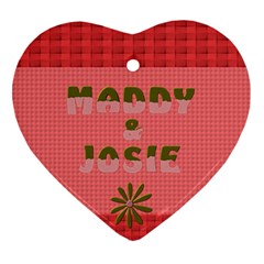 Maddy and Josie - Heart Ornament (Two Sides)