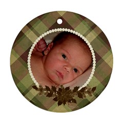 Family Ornament - Plaid and Pearls - Ornament (Round)