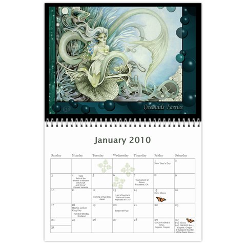 2010 Calendar By Ora Moon Jan 2010