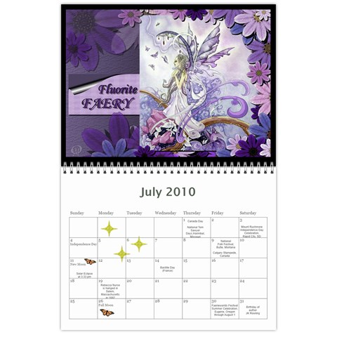 2010 Calendar By Ora Moon Jul 2010