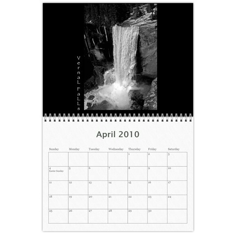 B&w Calendar Yosemite And More  2010 12 Month By Karl Bralich Apr 2010