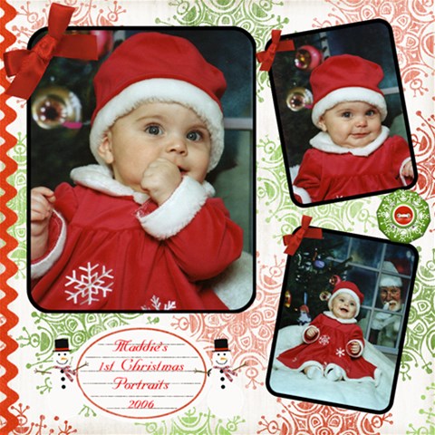 Maddie s 2006 Christmas Portraits 12x12 By Rubylb 12 x12  Scrapbook Page - 1