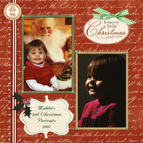 Maddie s 2007 Christmas Portraits 12x12 By Rubylb 12 x12  Scrapbook Page - 1