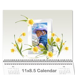 Flower Calendar - Wall Calendar 11  x 8.5  (12-Months)