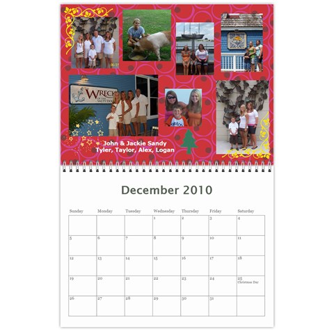 2010 Sandy Family Calendar By Jill Coston Dec 2010