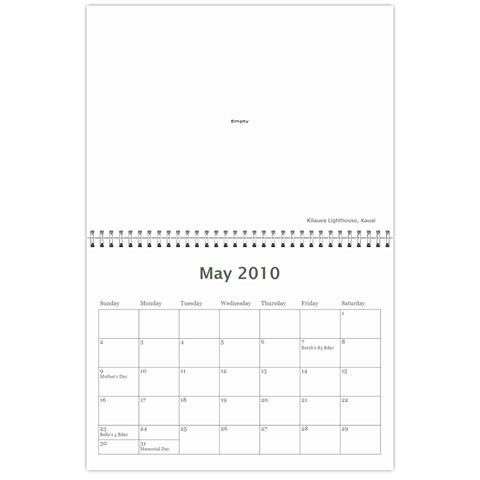 Hawaii 2010 Calendar By Jessica Jere May 2010