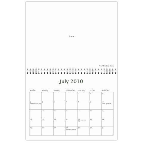 Hawaii 2010 Calendar By Jessica Jere Jul 2010
