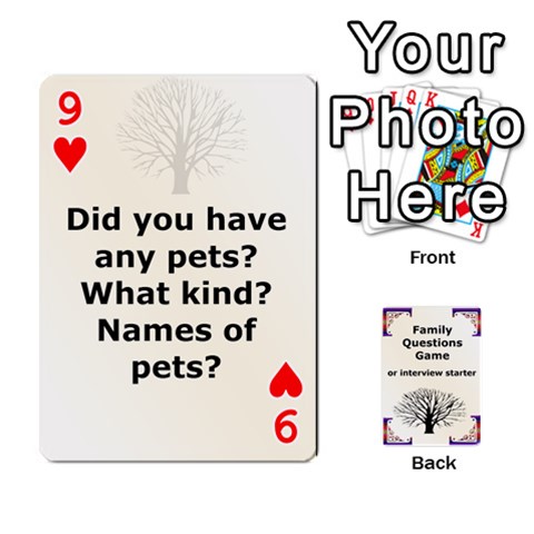 Family Question Card Game By Laurrie Front - Heart9