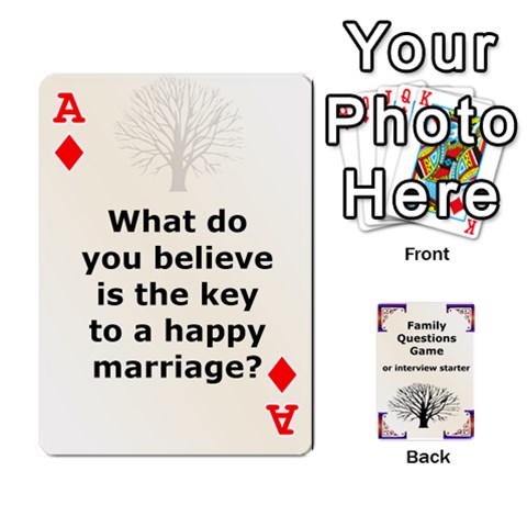 Ace Family Question Card Game By Laurrie Front - DiamondA