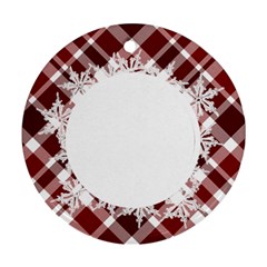 Peppermint Plaid And Snowflake Ornament