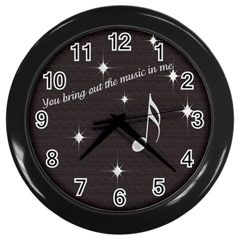 Bkack Music Clock By Laurrie Front
