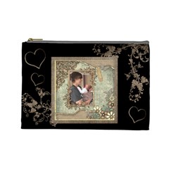 Taupe  Swirls Cosmetic Bag