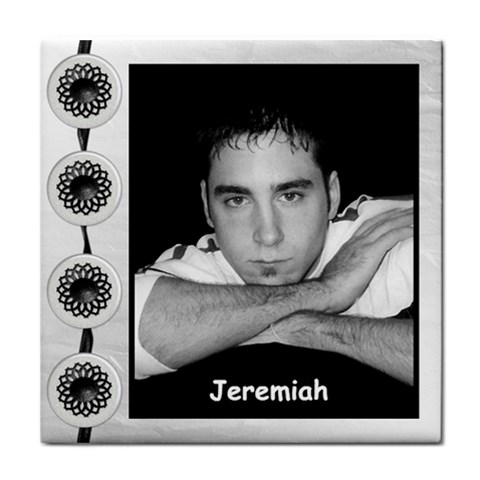 B & W Coaster Tile By Laurrie Front