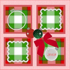 Green Red Ornament Scrapbook pg 12x12 - ScrapBook Page 12  x 12 