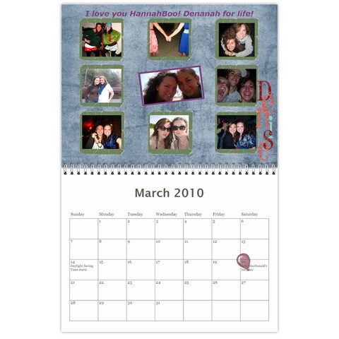 Hannah Calendar By Amy Mar 2010