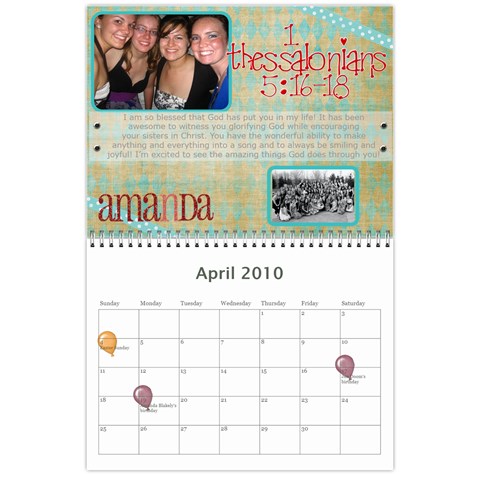 Hannah Calendar By Amy Apr 2010