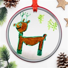 reindeer ornament - Ornament (Round)