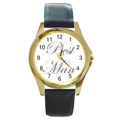 Best Man Watch - Round Gold Metal Watch