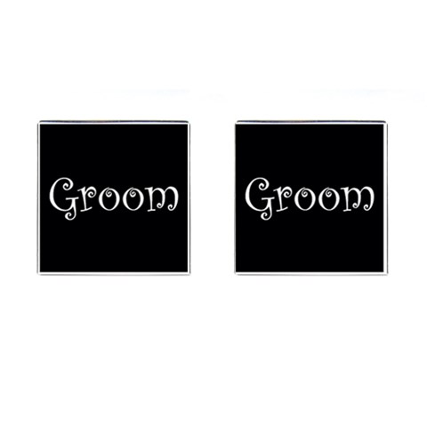 Groom Cufflinks Black Www Catdesignz Com By Catvinnat Front(Pair)