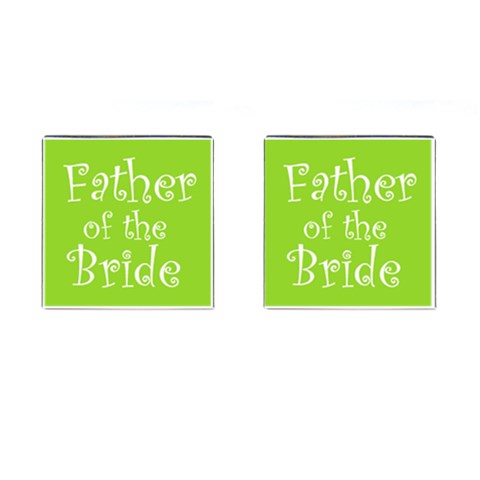 Father Of The Bride Cufflinks Green Www Catdesignz Com By Catvinnat Front(Pair)