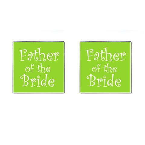 Father Of The Bride Cufflinks Green Www Catdesignz Com By Catvinnat Front(Pair)