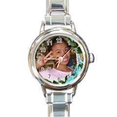 round italian charm watch