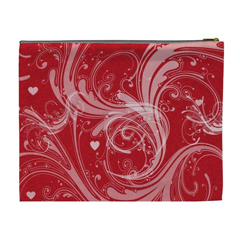 Red Heart Cosmetic Bag By Laurrie Back
